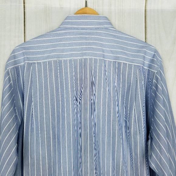 Jos. A. Bank Blue Striped Tailored Fit Shirt - Picture 4 of 7